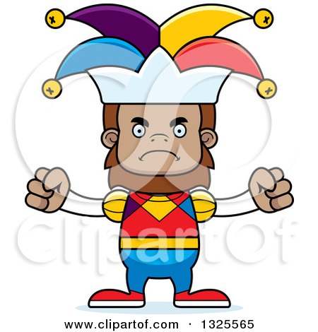 Clipart of a Cartoon Mad Bigfoot Jester - Royalty Free Vector Illustration by Cory Thoman