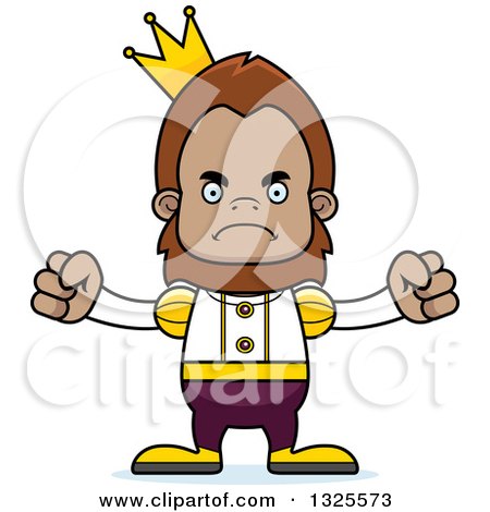 Clipart of a Cartoon Mad Bigfoot Prince - Royalty Free Vector Illustration by Cory Thoman