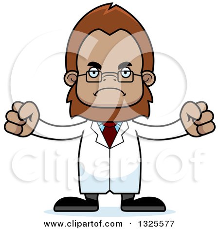Clipart of a Cartoon Mad Bigfoot Scientist - Royalty Free Vector Illustration by Cory Thoman
