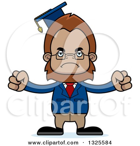 Clipart of a Cartoon Mad Bigfoot Professor - Royalty Free Vector Illustration by Cory Thoman