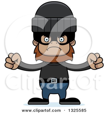Clipart of a Cartoon Mad Bigfoot Robber - Royalty Free Vector Illustration by Cory Thoman