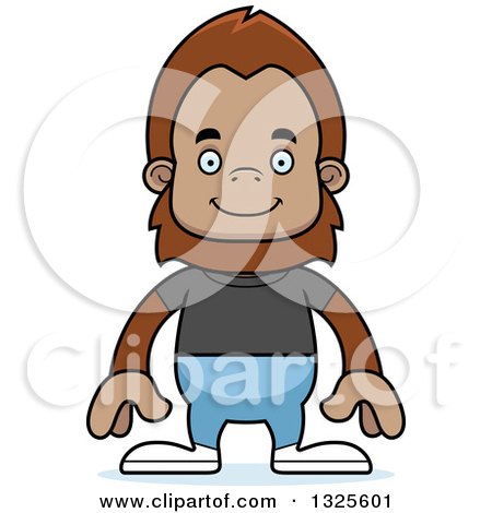 Clipart of a Cartoon Happy Casual Bigfoot - Royalty Free Vector Illustration by Cory Thoman