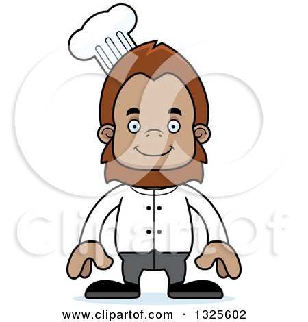 Clipart of a Cartoon Happy Bigfoot Chef - Royalty Free Vector Illustration by Cory Thoman