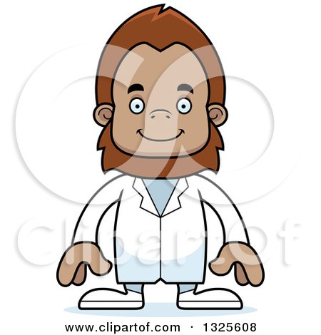 Clipart of a Cartoon Happy Bigfoot Doctor - Royalty Free Vector Illustration by Cory Thoman