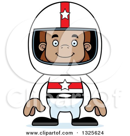 Clipart of a Cartoon Happy Bigfoot Race Car Driver - Royalty Free Vector Illustration by Cory Thoman