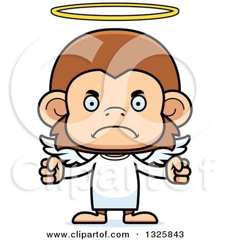 Clipart of a Cartoon Mad Monkey Angel - Royalty Free Vector Illustration by Cory Thoman