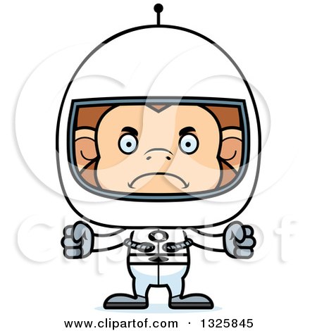 Clipart of a Cartoon Mad Monkey Astronaut - Royalty Free Vector Illustration by Cory Thoman