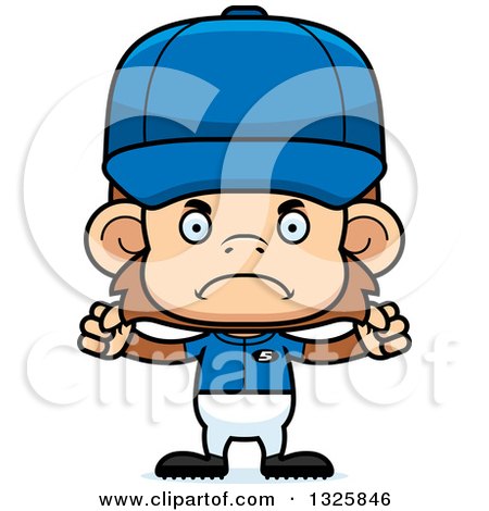 Clipart of a Cartoon Mad Monkey Baseball Player - Royalty Free Vector Illustration by Cory Thoman