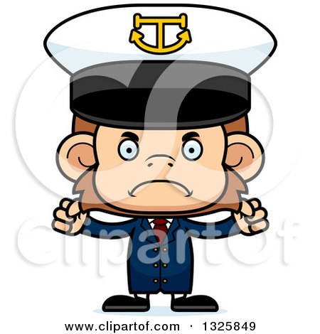 Clipart of a Cartoon Mad Monkey Captain - Royalty Free Vector Illustration by Cory Thoman