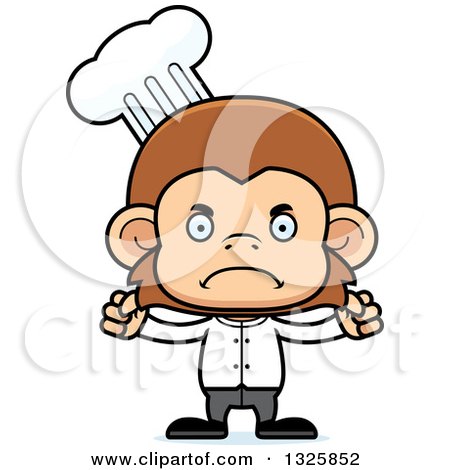 Clipart of a Cartoon Mad Monkey Chef - Royalty Free Vector Illustration by Cory Thoman