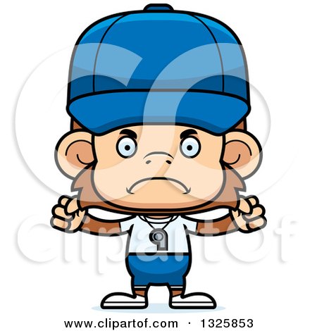 Clipart of a Cartoon Mad Monkey Coach - Royalty Free Vector Illustration by Cory Thoman