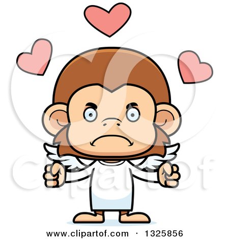 Clipart of a Cartoon Mad Monkey Cupid - Royalty Free Vector Illustration by Cory Thoman