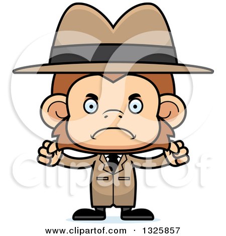 Clipart of a Cartoon Mad Monkey Detective - Royalty Free Vector Illustration by Cory Thoman