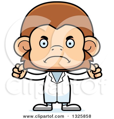 Clipart of a Cartoon Mad Monkey Doctor - Royalty Free Vector Illustration by Cory Thoman