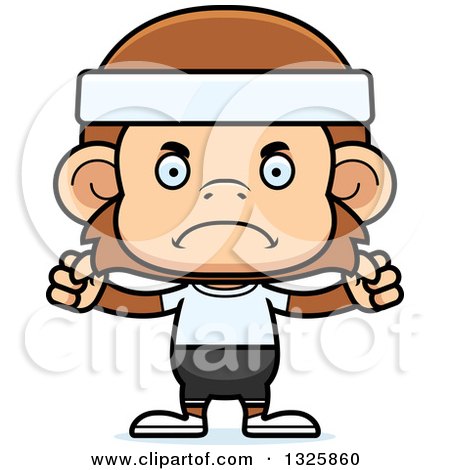 Clipart of a Cartoon Mad Fitness Monkey - Royalty Free Vector Illustration by Cory Thoman