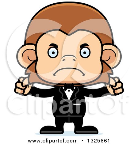 Clipart of a Cartoon Mad Monkey Groom - Royalty Free Vector Illustration by Cory Thoman