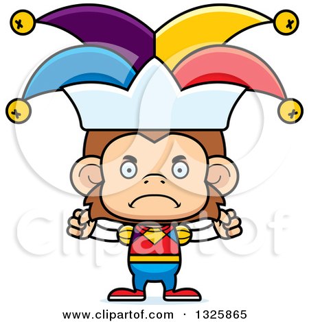 Clipart of a Cartoon Mad Monkey Jester - Royalty Free Vector Illustration by Cory Thoman