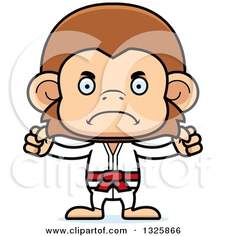 Clipart of a Cartoon Mad Karate Monkey - Royalty Free Vector Illustration by Cory Thoman