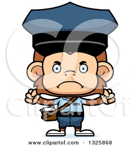 Clipart of a Cartoon Mad Monkey Mailman - Royalty Free Vector Illustration by Cory Thoman