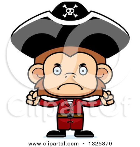 Clipart of a Cartoon Mad Monkey Pirate - Royalty Free Vector Illustration by Cory Thoman