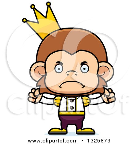 Clipart of a Cartoon Mad Monkey Prince - Royalty Free Vector Illustration by Cory Thoman