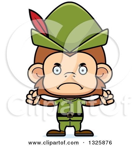 Clipart of a Cartoon Mad Robin Hood Monkey - Royalty Free Vector Illustration by Cory Thoman