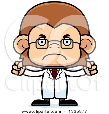 Clipart of a Cartoon Mad Monkey Scientist - Royalty Free Vector Illustration by Cory Thoman