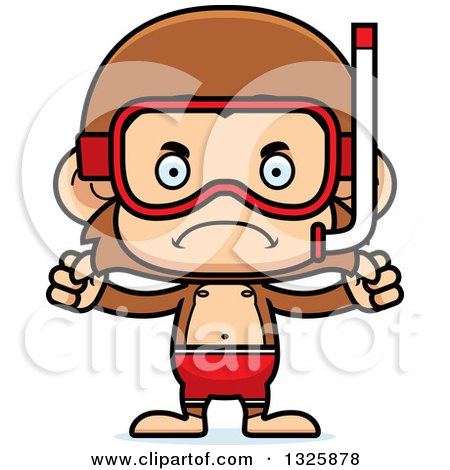 Clipart of a Cartoon Mad Monkey in Snorkel Gear - Royalty Free Vector Illustration by Cory Thoman