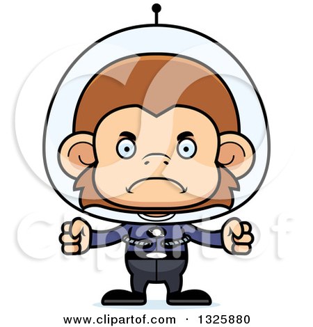 Clipart of a Cartoon Mad Futuristic Space Monkey - Royalty Free Vector Illustration by Cory Thoman