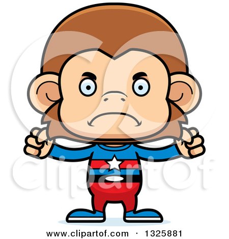 Clipart of a Cartoon Mad Monkey Super Hero - Royalty Free Vector Illustration by Cory Thoman