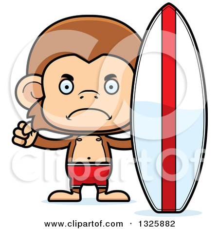 Clipart of a Cartoon Mad Surfer Monkey - Royalty Free Vector Illustration by Cory Thoman