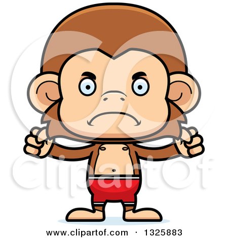 Clipart of a Cartoon Mad Monkey Swimmer - Royalty Free Vector Illustration by Cory Thoman