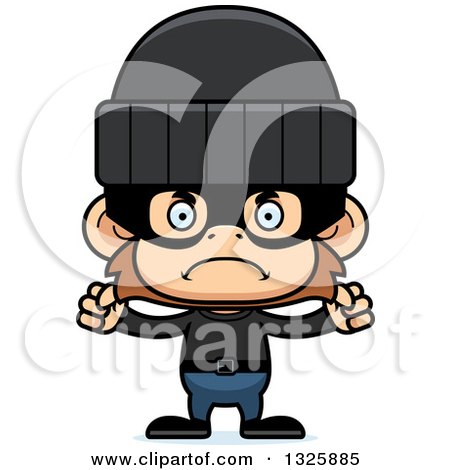 Clipart of a Cartoon Mad Monkey Robber - Royalty Free Vector Illustration by Cory Thoman