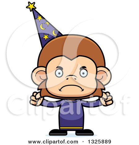 Clipart of a Cartoon Mad Monkey Wizard - Royalty Free Vector Illustration by Cory Thoman