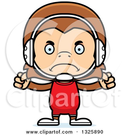 Clipart of a Cartoon Mad Monkey Wrestler - Royalty Free Vector Illustration by Cory Thoman