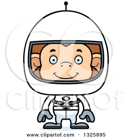 Clipart of a Cartoon Happy Monkey Astronaut - Royalty Free Vector Illustration by Cory Thoman