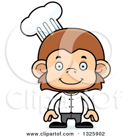 Clipart of a Cartoon Happy Monkey Chef - Royalty Free Vector Illustration by Cory Thoman