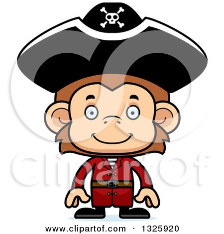 Clipart of a Cartoon Happy Monkey Pirate - Royalty Free Vector Illustration by Cory Thoman
