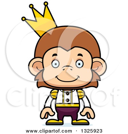 Clipart of a Cartoon Happy Monkey Prince - Royalty Free Vector Illustration by Cory Thoman