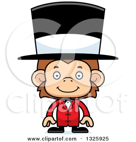 Clipart of a Cartoon Happy Monkey Circus Ringmaster - Royalty Free Vector Illustration by Cory Thoman