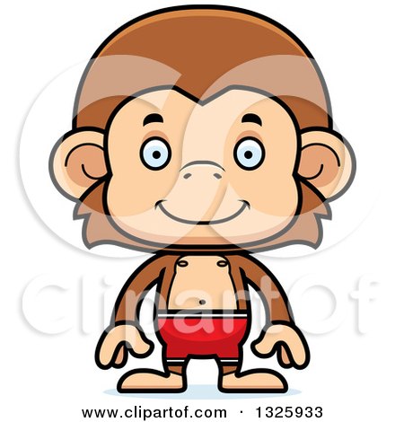 Clipart of a Cartoon Happy Monkey Swimmer - Royalty Free Vector Illustration by Cory Thoman