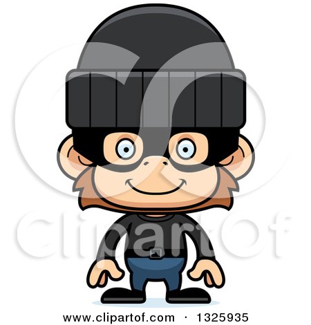 Clipart of a Cartoon Happy Monkey Robber - Royalty Free Vector Illustration by Cory Thoman