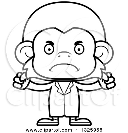 Cartoon Black And White Mad Monkey Doctor Posters Art Prints By Interior Wall Decor