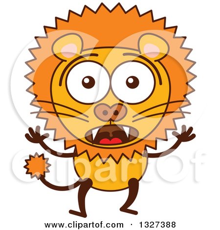 Clipart of a Cartoon Surprised Male Lion - Royalty Free Vector Illustration by Zooco