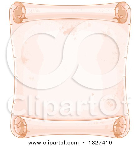 Clipart of a Blank Aged Parchment Paper Scroll - Royalty Free Vector Illustration by Pushkin