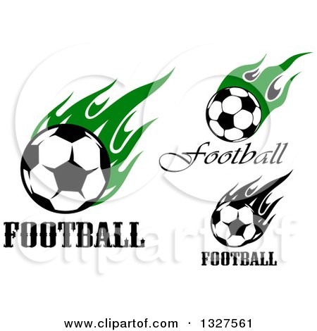 Clipart of Soccer Balls with Text and Flames - Royalty Free Vector Illustration by Vector Tradition SM
