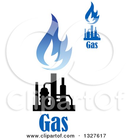 Clipart of Black and Blue Natural Gas and Flame Designs with Text 11 - Royalty Free Vector Illustration by Vector Tradition SM