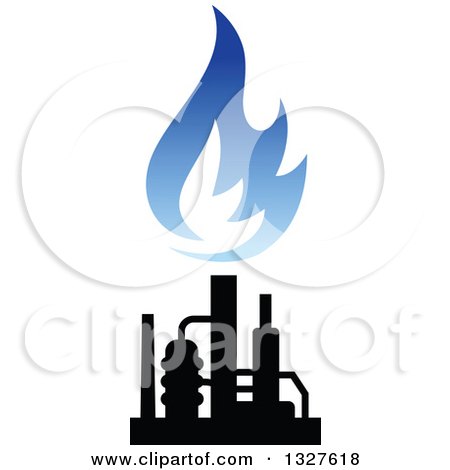 Clipart of a Black and Blue Natural Gas and Flame Design 12 - Royalty Free Vector Illustration by Vector Tradition SM