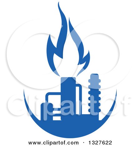 Clipart of a Blue Natural Gas and Flame Design 12 - Royalty Free Vector Illustration by Vector Tradition SM