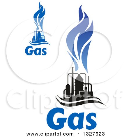 Clipart of Black and Blue Natural Gas and Flame Designs with Text 13 - Royalty Free Vector Illustration by Vector Tradition SM